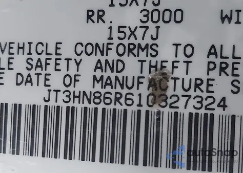 2001 Toyota 4Runner Sr5 V6 z USA, uszkodzony, nr VIN JT3HN86R610327324